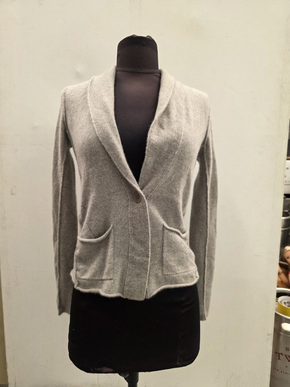 Inhabit Grey Cashmere Cardigan Sweater Women's Size Medium Cozy Soft